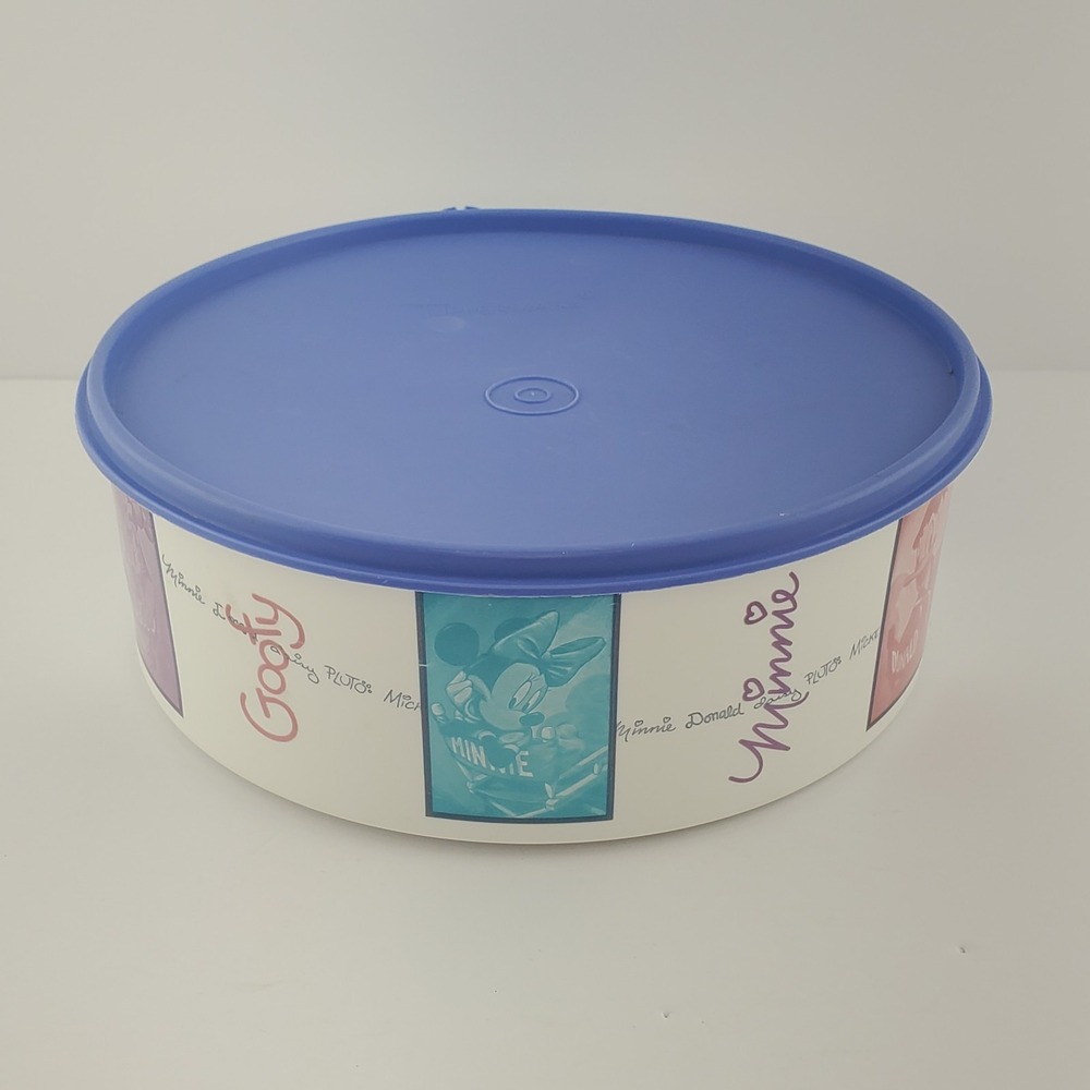 VTG Tupperware Disney Mickey & Friends Pluto, Minnie, Donald Duck Bowl W/Lid 9"
